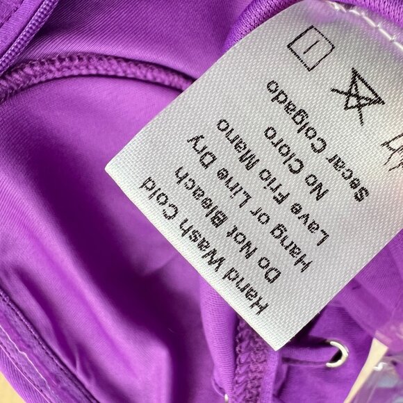 Privy Corset Style Mesh Crop Top Purple Sheer Sleeve Medium NWT - Picture 12 of 12